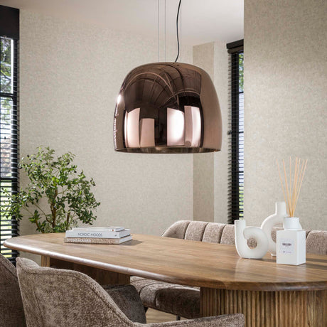 Lámpara colgante Dain 1-luz XL de vidrio color cobre 