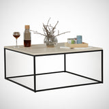 Mesa de salón cuadrada 75x75 cm Pola - Madera de roble Melamina 