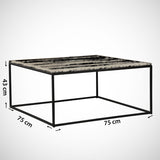 Mesa de salón cuadrada 75x75 cm Pola - Madera de roble Melamina 