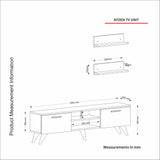 TV Meubels - TV Meubel Set Ayden Walnoot Marmer Melamine 150x40,6x29,5 cm - Dimehouse