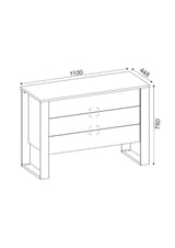 Ladekasten - Ladekast Bumerang Walnoot Antraciet Melamine 110x76x44,8 cm - Dimehouse