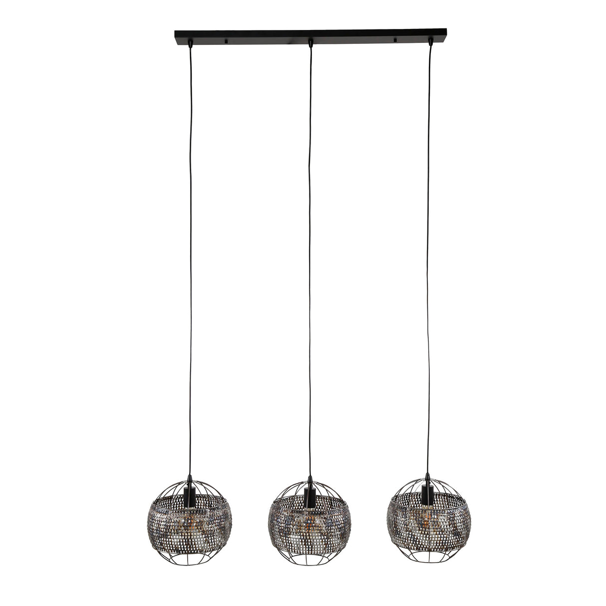 Lámpara colgante Alfie Metal de 3 luces marrón negro