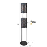 Armadura de lámpara industrial de lámpara de 2 luces marrón negro