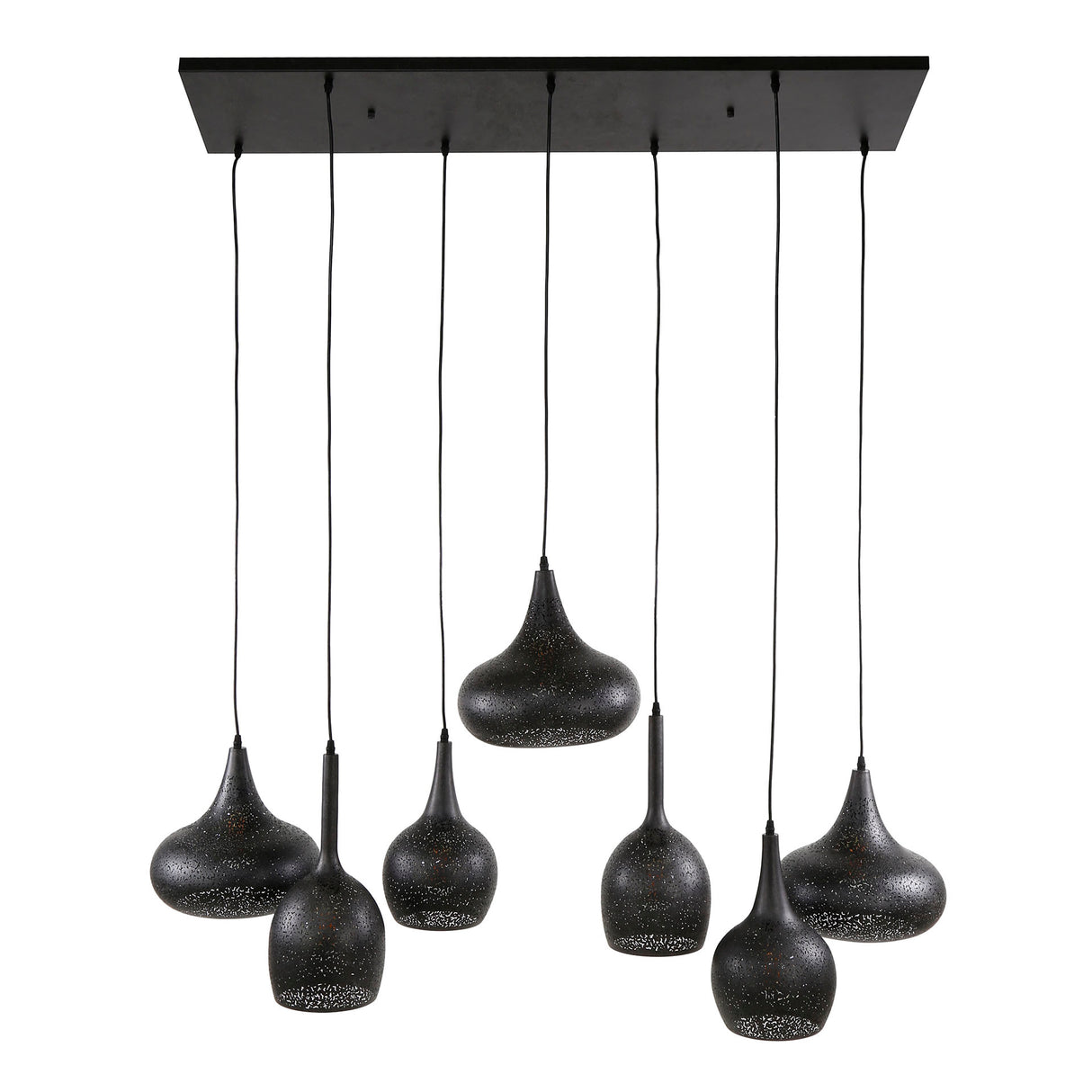 Lámpara colgante Zeno Metal de 7 luces Negro