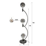 Lámpara de pie Niro de 3 luces en negro 