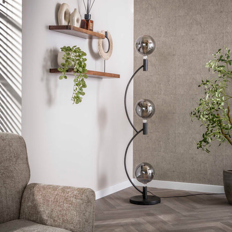 Lámpara de pie Niro de 3 luces en negro 