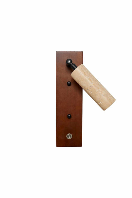 Pequeño - Tapa de travertino de nogal beige nogal