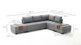 Sofá cama tela gris - XXL 280 x 210 - Derecha - Fly