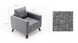Fauteuils - Landelijke fauteuil Grijs melange geweven stof Bella - Dimehouse