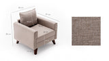 Fauteuils - Landelijke fauteuil Beige melange geweven stof Bella - Dimehouse