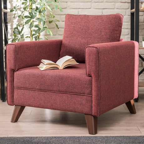 Sillón rural tejido jaspeado rojo burdeos Bella