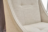 Fauteuils - Fauteuil beige chenille stof landelijk klassiek Ella - Dimehouse