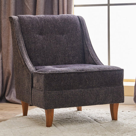 Sillón antracita tejido chenilla rural clásico Ella