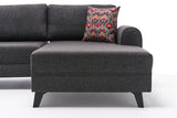 Banken - Slaapbank Antraciet stof - U - bank - XXL 300x202x152cm - Belen - Dimehouse
