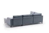 Sofá cama Tela azul - Sofá en U - XXL 300x202x152cm - Belen