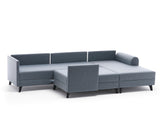 Sofá cama Tela azul - Sofá en U - XXL 300x202x152cm - Belen