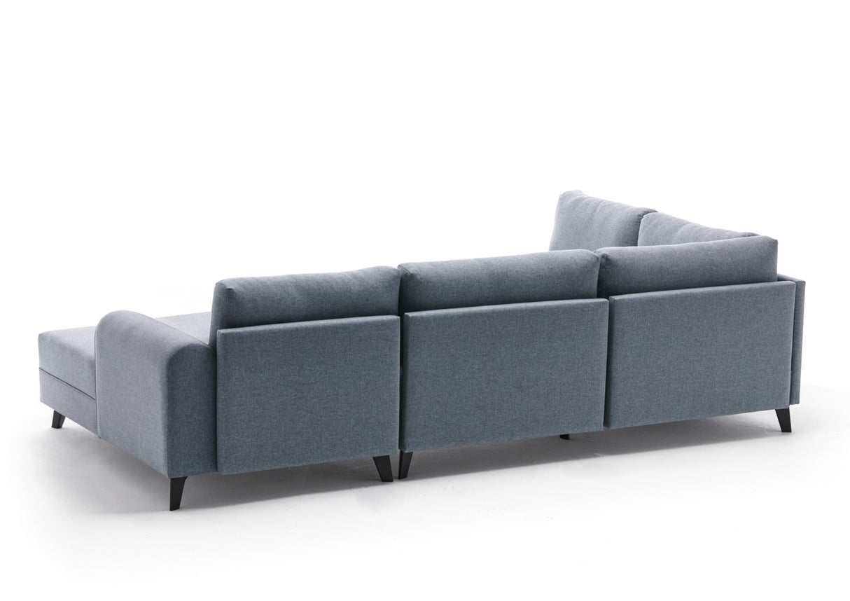 Sofá cama Tela azul - Sofá en U - XXL 300x202x152cm - Belen