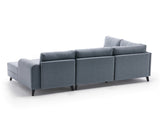 Sofá cama Tela azul - Sofá en U - XXL 300x202x152cm - Belen