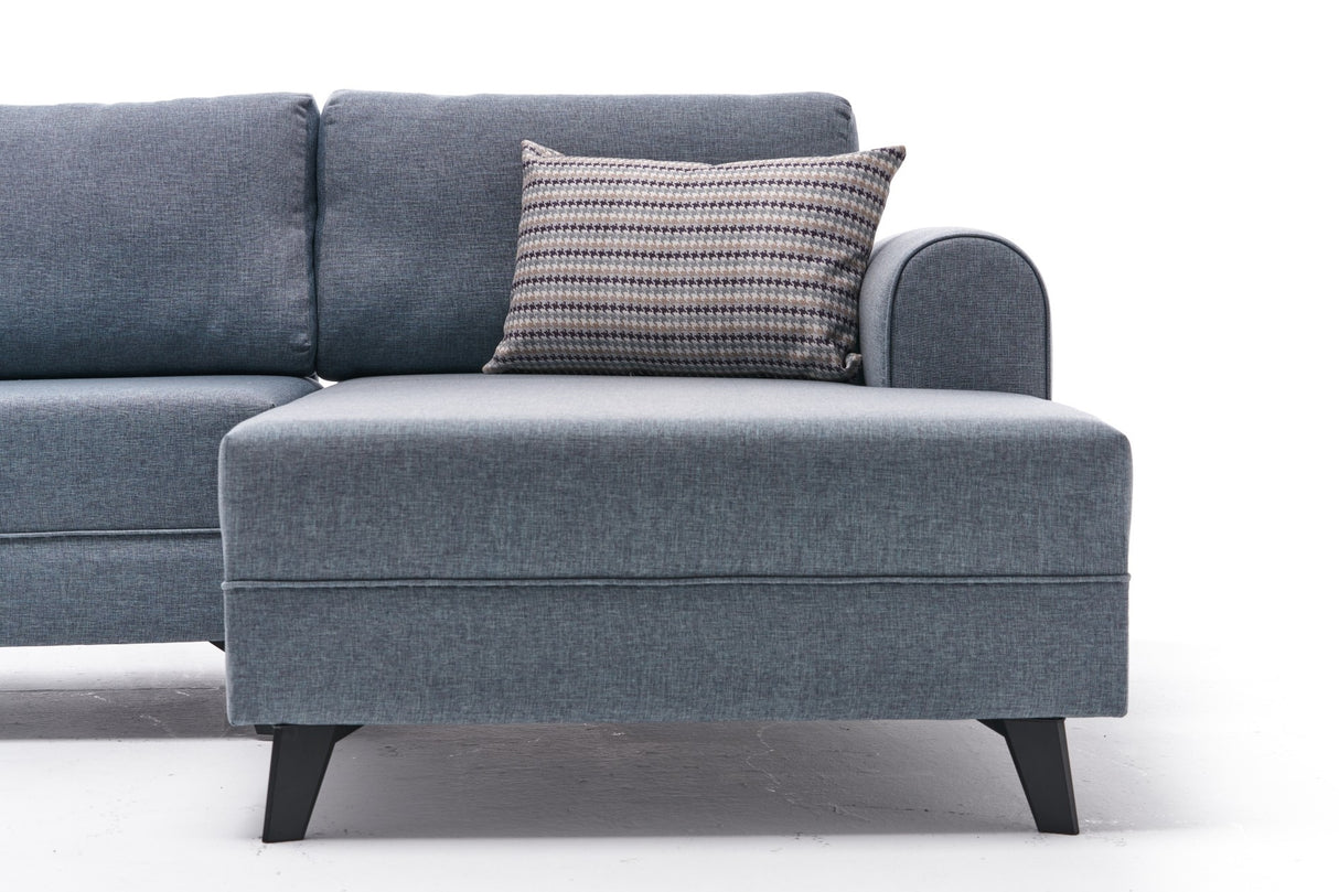 Sofá cama Tela azul - Sofá en U - XXL 300x202x152cm - Belen