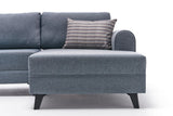 Sofá cama Tela azul - Sofá en U - XXL 300x202x152cm - Belen