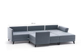 Sofá cama Tela azul - Sofá en U - XXL 300x202x152cm - Belen