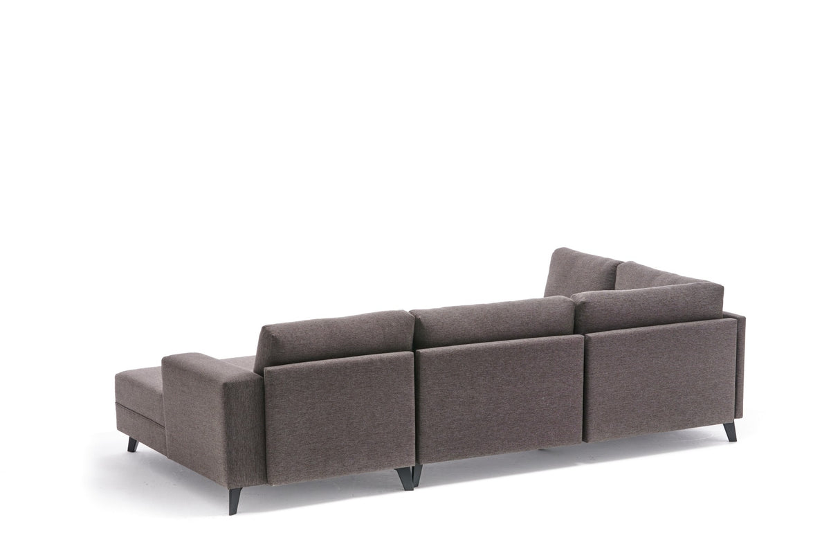 Banken - Slaapbank Taupe stof - U - bank - XXL 300x202x152cm - Belen - Dimehouse