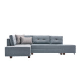 Sofá cama tela azul claro - XL 280x206 cm - con ruedas - Izquierdo - Manama