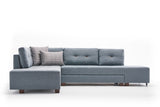 Sofá cama tela azul claro - XL 280x206 cm - con ruedas - Izquierdo - Manama