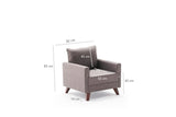 Fauteuils - Landelijke fauteuil Taupe melange geweven stof Bella - Dimehouse