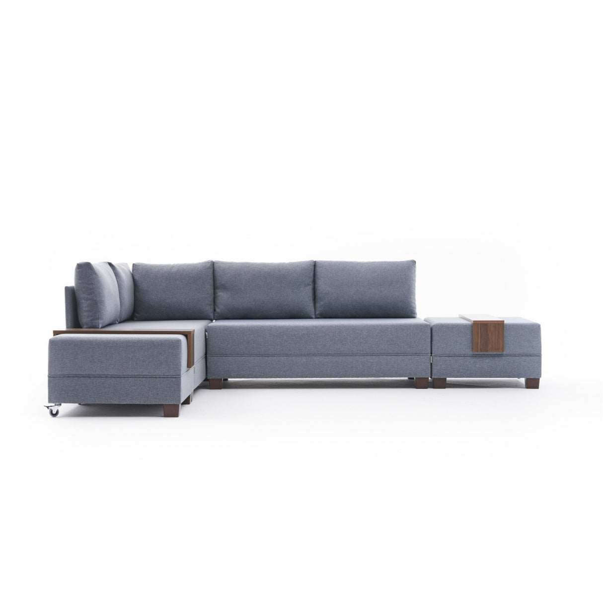 Sofá cama tela azul - XXL 280 x 210 - Izquierdo - Fly