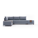 Sofá cama tela azul - XXL 280 x 210 - Izquierdo - Fly