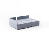 Sofá cama tela azul - XXL 280 x 210 - Izquierdo - Fly