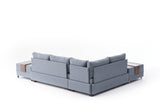 Sofá cama tela azul - XXL 280 x 210 - Izquierdo - Fly