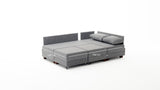 Sofá cama tela champagne - XXL 280 x 210 - Derecha - Fly