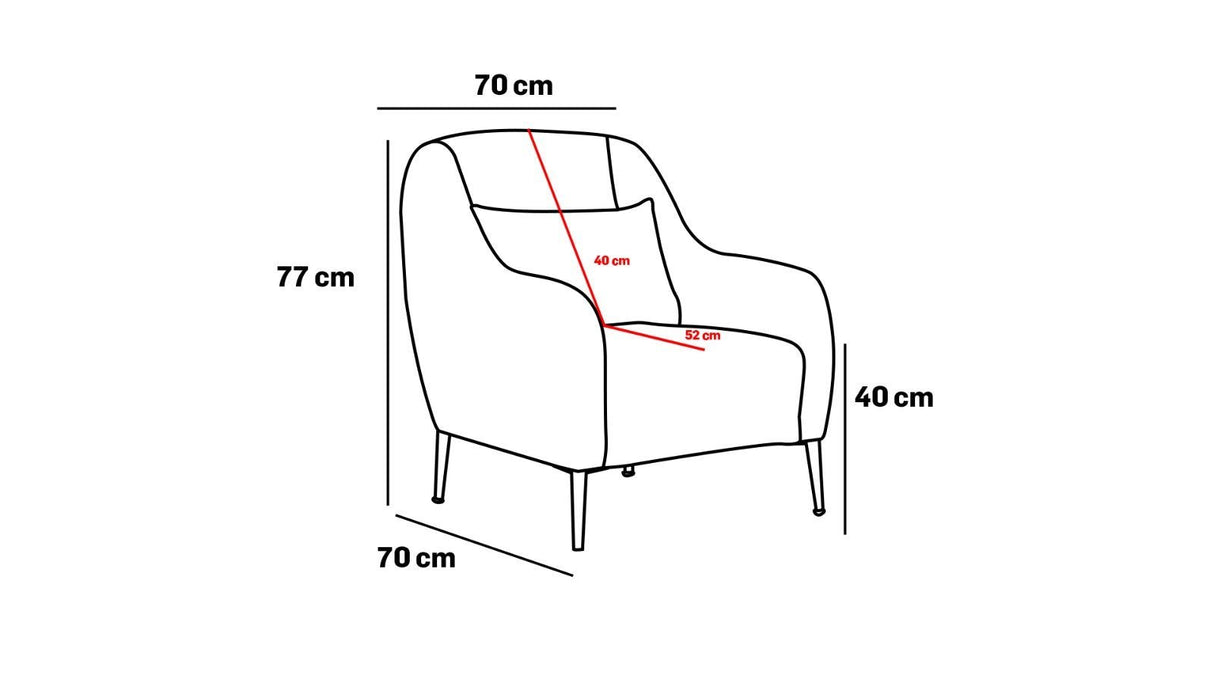 Fauteuils - Scandinavische fauteuil Antraciet gemêleerde linnen stof met kussen Venus - Dimehouse
