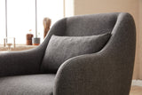 Fauteuils - Scandinavische fauteuil Antraciet gemêleerde linnen stof met kussen Venus - Dimehouse