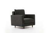 Fauteuils - Modern landelijke fauteuil antraciet stof Eva - Dimehouse