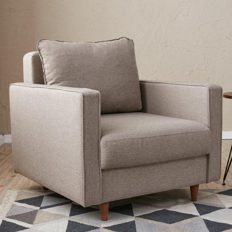 Sillón rural moderno tela Eva color arena