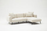 Banken - Hoekbank crème stof - Hoge slanke poten - massief binnenwerk - 252 x 155 cm - Side - Dimehouse