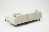 Banken - Hoekbank crème stof - Hoge slanke poten - massief binnenwerk - 252 x 155 cm - Side - Dimehouse