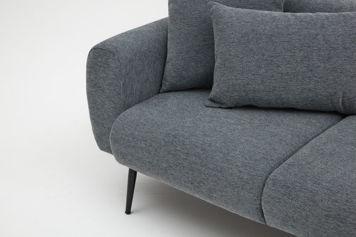 Banken - Hoekbank antraciet stof - Hoge slanke poten - massief binnenwerk - 252 x 155 cm - Side - Dimehouse