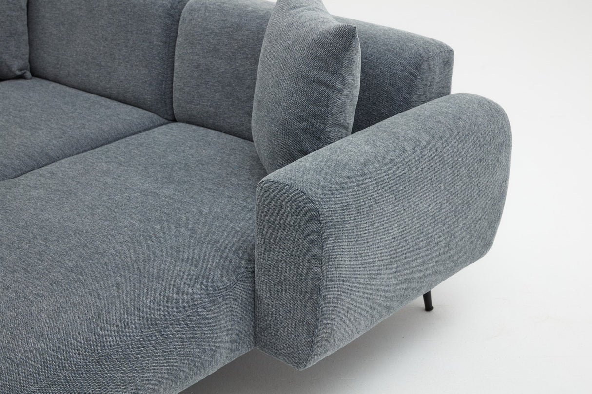 Banken - Hoekbank antraciet stof - Hoge slanke poten - massief binnenwerk - 252 x 155 cm - Side - Dimehouse