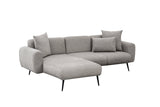 Banken - Hoekbank grijze stof - Hoge slanke poten - massief binnenwerk - 252 x 155 cm - Side - Dimehouse
