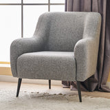 Sillón moderno de tela de lino gris con pata alta Revos