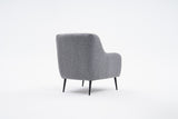 Sillón moderno de tela de lino gris con pata alta Revos
