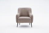 Sillón moderno tejido lino Taupe con pata alta Revos