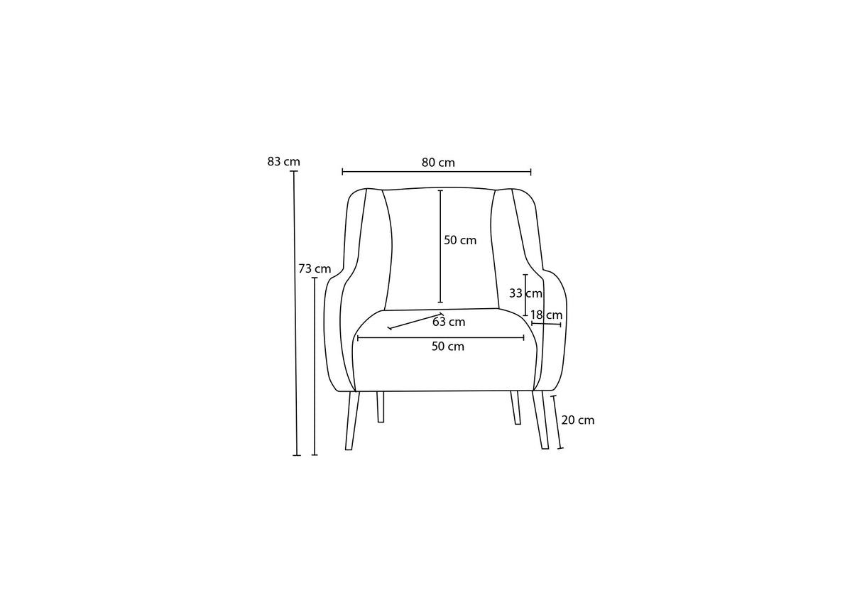 Sillón moderno tejido de lino beige con pata alta Revos
