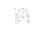 Sillón moderno tejido lino turquesa con pata alta Revos