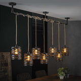 Lámpara de colgación industrial Twist Metal 7 luces
