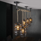 Lámpara de colgación industrial Twist Metal 7 luces